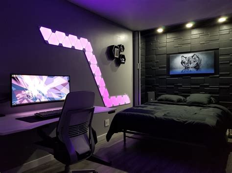 gaming room design with bed